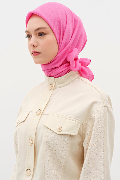 Tuğba Natural Karışık Desenli Eşarp - Fuşya