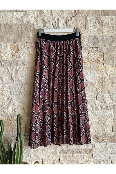 Hatun Atila Hatunatila Non-Sweating Combed Cotton Lined Printed Skirt