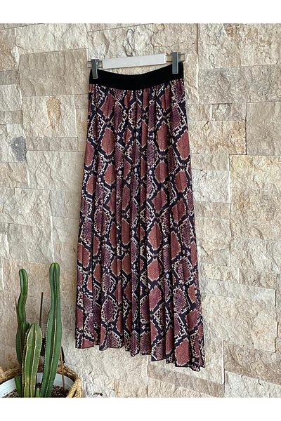 Hatun Atila Hatunatila Non-Sweating Combed Cotton Lined Printed Skirt
