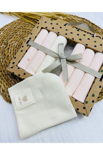 ByBest Beauty 2025 Model Set of 7 Patterned Combed Cotton Baby Mouth Wipes