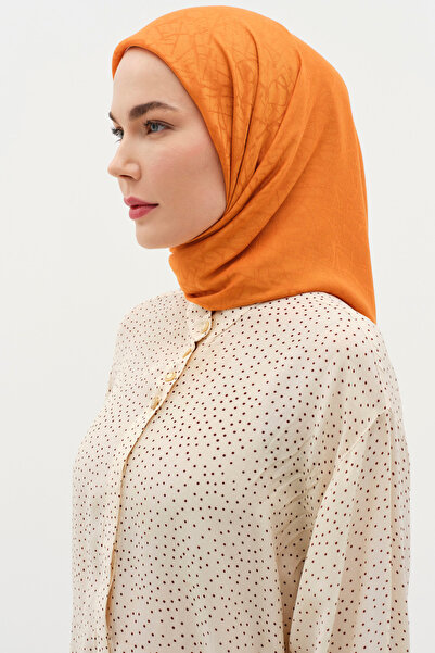 Tuğba Natural Karışık Desenli Eşarp - Taba