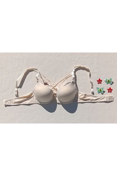 siyalife Push up Padded Padded Cross Drawstring Micro Bra