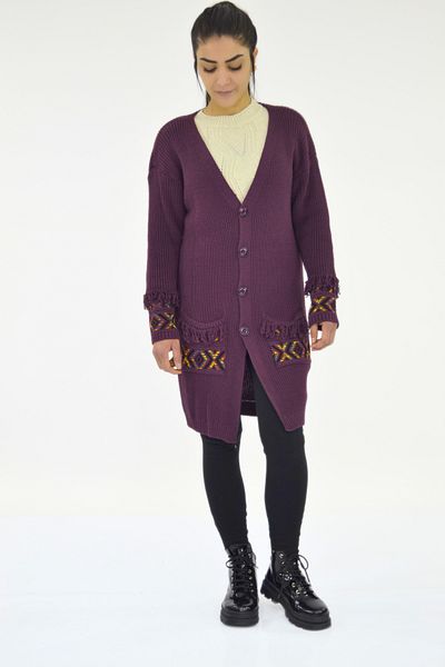 Tuğra Tassel Detailed Knitwear Jacket