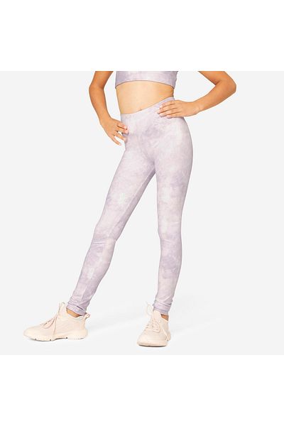 Decathlon Purple Print Leggings S500 - Girl's Breathe Taylor