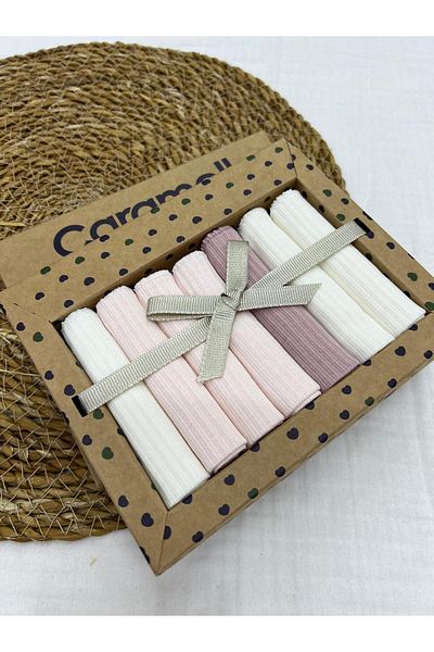 ByBest Beauty 2025 Model Set of 7 Patterned Combed Cotton Baby Mouth Wipes