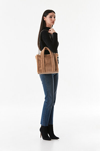 Fulla Moda Basic Furry Plush Handle Bag