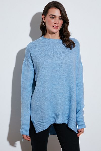 Lela Pulover cu decolteu rotund cu croială relaxată 4616142 y