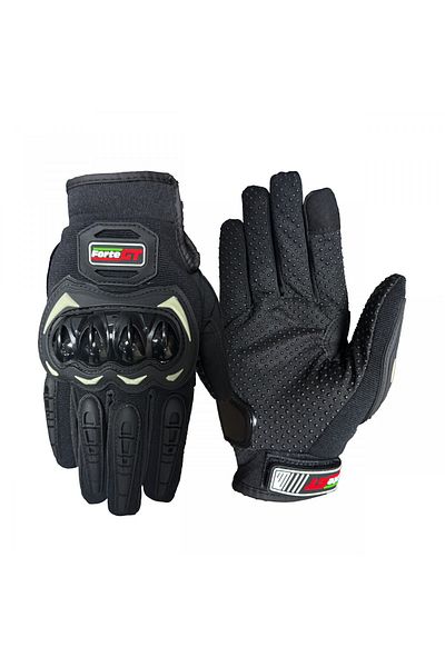 Forte GT 10 Pro Black Summer Gloves with Protection