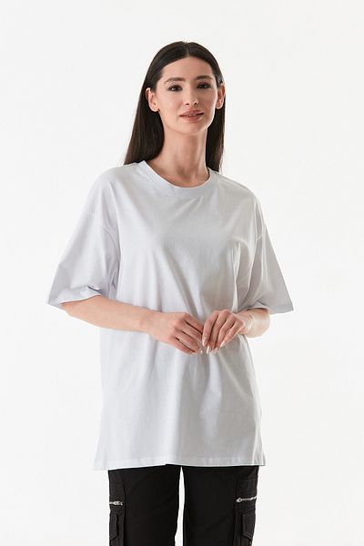 Fulla Moda Základní oversize tričko s výstřihem