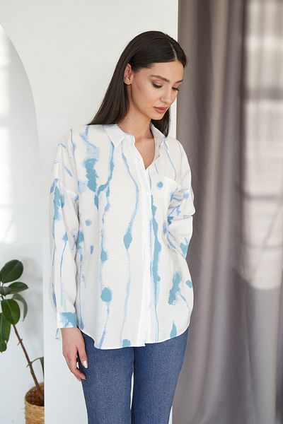 Fulla Moda Cămașă oversize cu un singur buzunar cu model Tie Dye