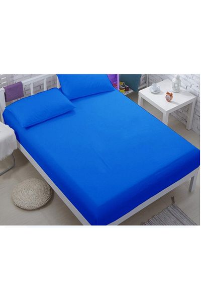 Melike Export Midnight Blue Oversize Combed Cotton Elastic Sheet