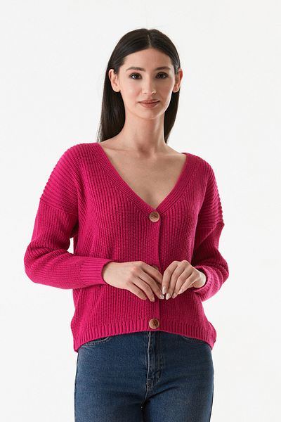 Fulla Moda Buttoned V-Neck Knitwear Cardigan