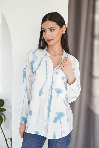 Fulla Moda Cămașă oversize cu un singur buzunar cu model Tie Dye