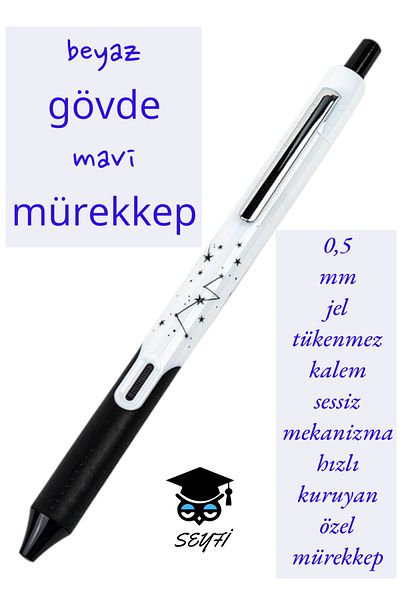 SEYFİKİRTASİYE 0.5mm Gel Ballpoint Pen Fluent Fast Drying Ink Writech American Brand Silent Pen
