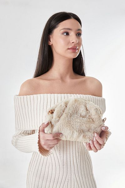 Fulla Moda Plush Bag with Snap Chain
