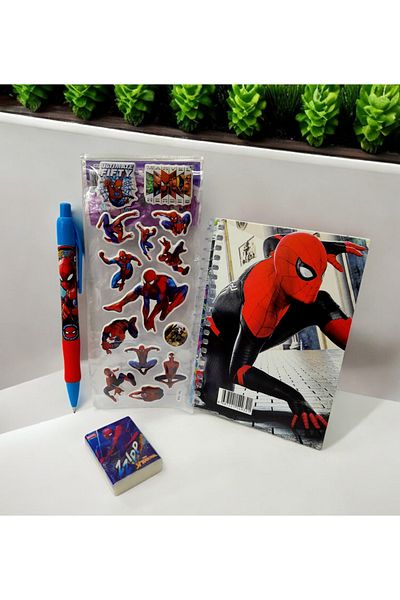 ÇİLEKHOMEAVM NOTĂ DE BLOC DE PIAN SPIDERMAN - PENIT SPIDER VERSATIL - SET CU CADOU DE GUMĂ ȘI AUTOCOLANT