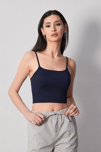 Fulla Moda Μπουστάκι χωρίς ραφή με ραβδωτό σχοινί