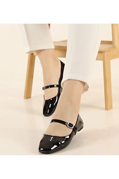 FEMME FATALE حذاء MARY JANE يومي مصنوع من الجلد باللون الأسود