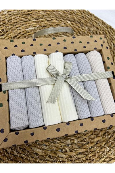 ByBest Beauty 2025 Model Set of 7 Patterned Combed Cotton Baby Mouth Wipes