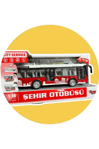 DYA TİCARET Toy City Bus Sound Light and Friction Model