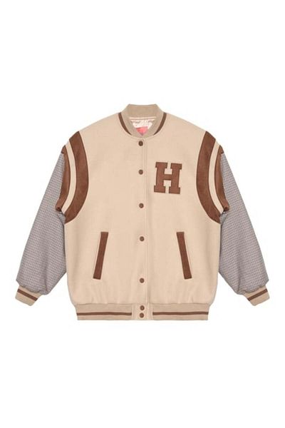 Quzu Beige Color Applique Detailed Jacket