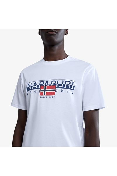 Napapijri Tricou alb pentru bărbați Napapijri S-Aylmer
