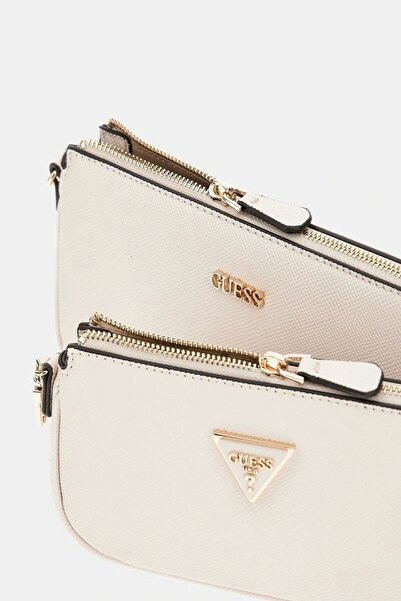 Guess Noelle Dbl Pouch Crossbody Women's Ecru Mini Bag Hwzg7879710-Bon