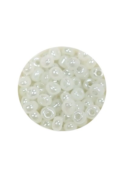STUMBANNG Cast Glass Sand Beads Large Size (6/0) 4 mm - 60 Grams - Pearl White - Bnc117