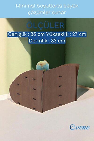 Evene Dosya Düzenleyici Masa Üstü Organizer Ahşap Evrak Raflı Model 3