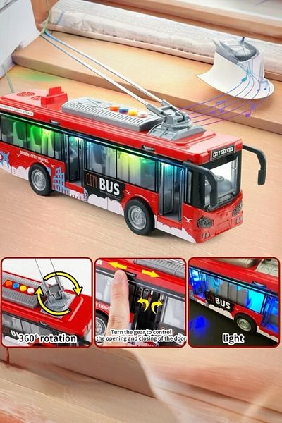 DYA TİCARET Toy City Bus Sound Light and Friction Model