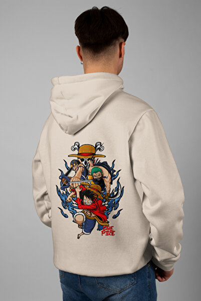 Zestia Hanorac unisex, cu imprimeu Anime One Piece pe spate, croială normală,...