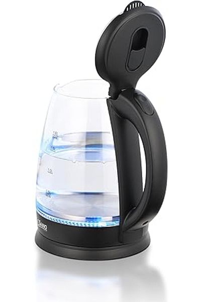 JANO 1500w Electric Kettle With A Glass Body 1.8 Liter, Black Jn03203
