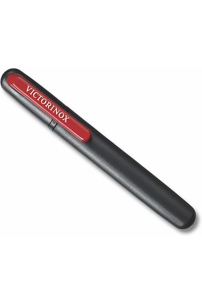 Victorinox Dual Knife Sharpener,Ceramic & honing stone, Portable, Black/Red