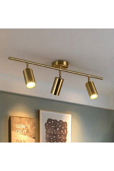 RİOLİGHT Modern Matt Gold Plated 3Xgu10 Daylight Sunlight Moving Head Spot Bulb