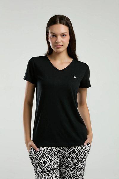 Arnetta V-Neck Short Sleeve Large Size Women's Pjamas Suit
