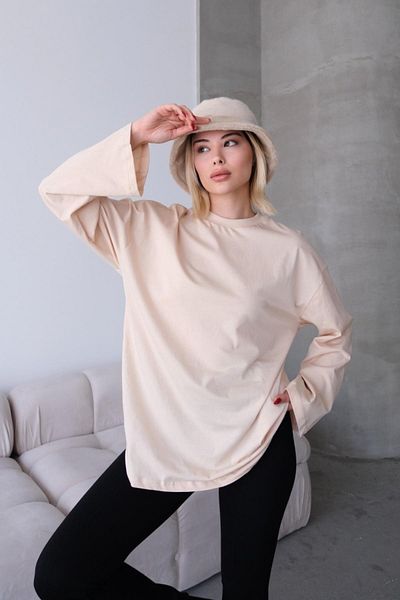 C&City Μπλουζάκι με φαρδύ μανίκι Oversize 2 Pack 964 Γκρι/Μπεζ