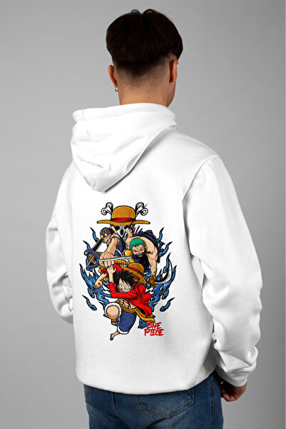 Zestia Hanorac unisex, cu imprimeu Anime One Piece pe spate, croială normală,...