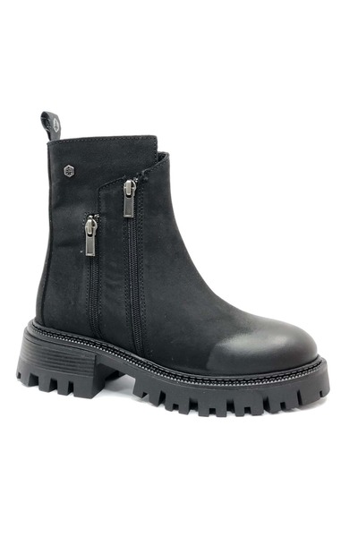 Hammer Jack 102-24675-Z Irene valódi bőr csizma női csizma FEKETE-NUBUK