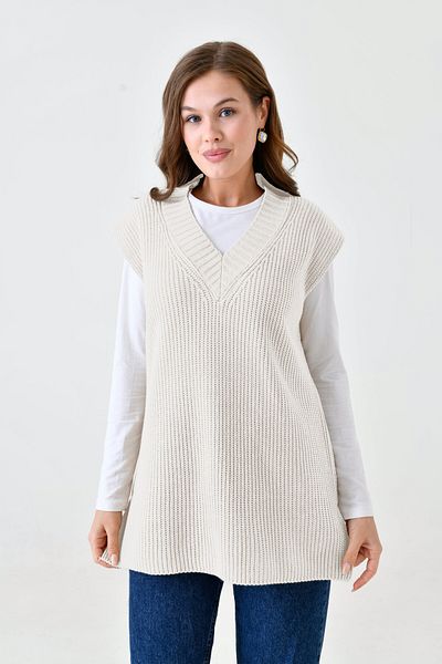 NİSUM MODA Nisum V-Neck Knitwear Slip Pullover