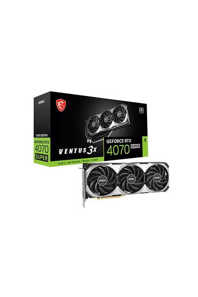 MSI بطاقة رسومات Geforce Rtx 4070 Super سعة 12 جيجابايت إلى Ventus 3x OC GDDR6x 192 بت DLSS 3 NVIDIA