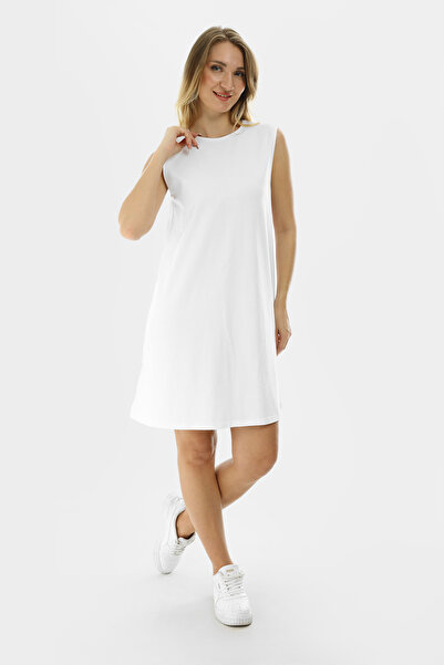 Almila Αμάνικο Basic Χτενισμένο Βαμβακερό Μίνι Φόρεμα 2028 - Χτενισμένο Βαμβακερό Τούνικ