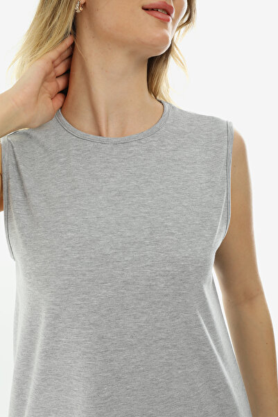 Almila Αμάνικο Basic Χτενισμένο Βαμβακερό Μίνι Φόρεμα 2028 - Χτενισμένο Βαμβακερό Τούνικ