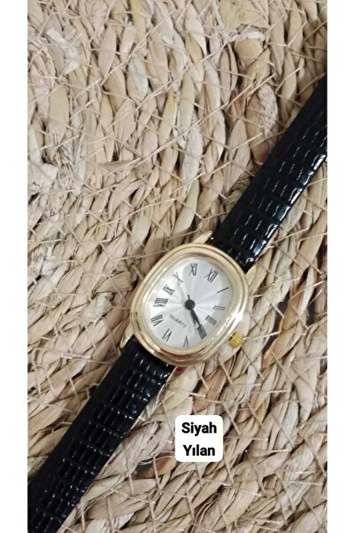 Brality Yeni Moda Kadın Kol Saati ... Retro Minimal... Vintage Model.... Siya...