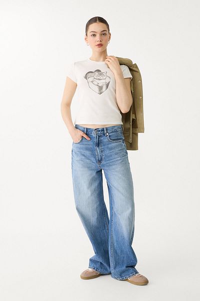 Stradivarius Printed fitted T-shirt