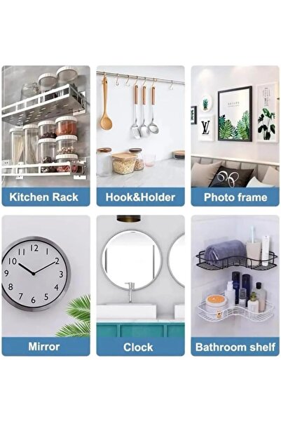 GELDİMİCOM 8 Adet Kendinden Yapışkanlı Vidalı Montaj Aparatı tablo resim çerçeve için delme gerektirmez