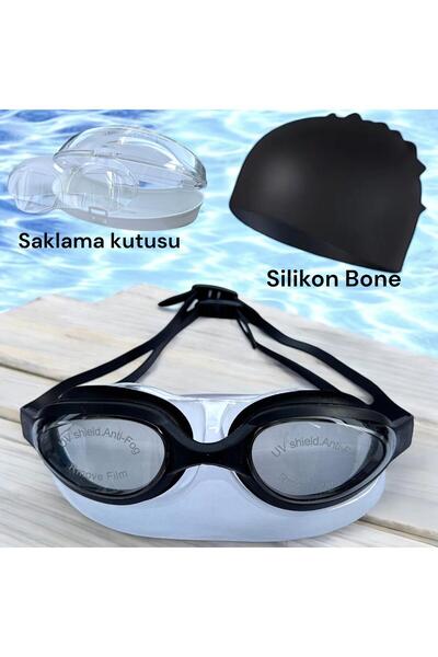 Gök Sports مجموعة من 2 نظارات سباحة من السيليكون مع سدادات أذن ونظارات بحرية ...