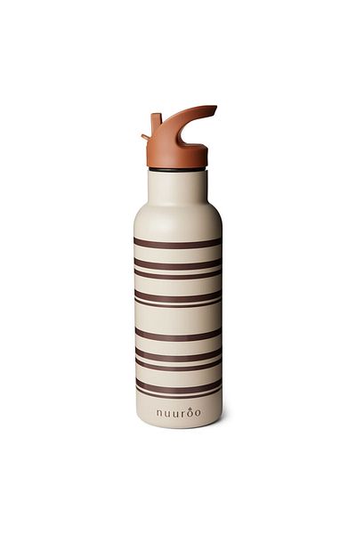 Nuuroo Brown Bertil Stainless Steel Thermos with Straw - Cobblestone, 500 ml