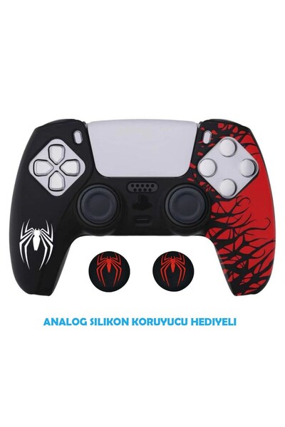 Doreka PS5 Dualsense Spider-Man Koruyucu Silikon Kılıf + Analog silikon Koruyucu