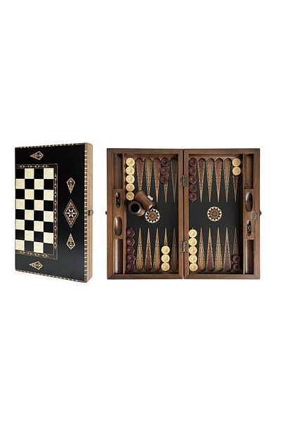 Helena Wood Art Large Black King Backgammon