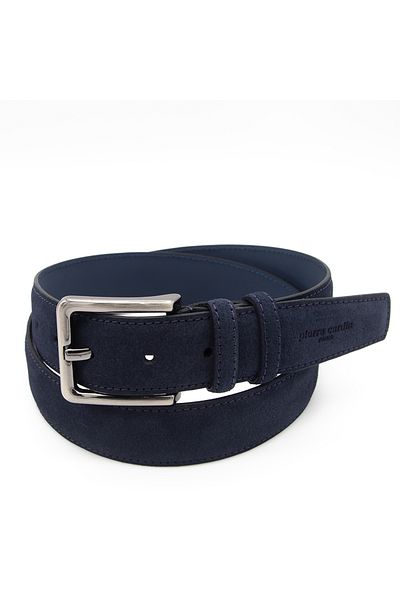 Pierre Cardin Navy Blue Suede Leather Men's Belt Pc-1009Ls7